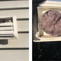 Have you walked out to find your vent cover looking like this? It usually means this kind of cover isn't working if it's blocking your lint from escaping. Time to call the Wizards!