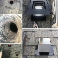 We replaced an old, non code approved roof vent with a code approved vent cover.