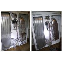 A dryer, before and after cleaning the inside of the machine.